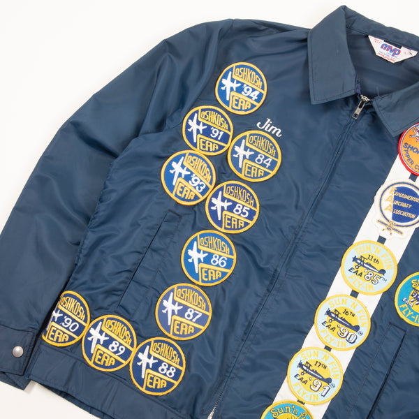 Vintage 80's Heavily Patched Lightweight Racing Jacket Made In The USA