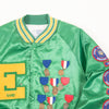 Vintage 90's King Louie Pro Fit Varsity Bomber Jacket Heavily Patched Made In The USA