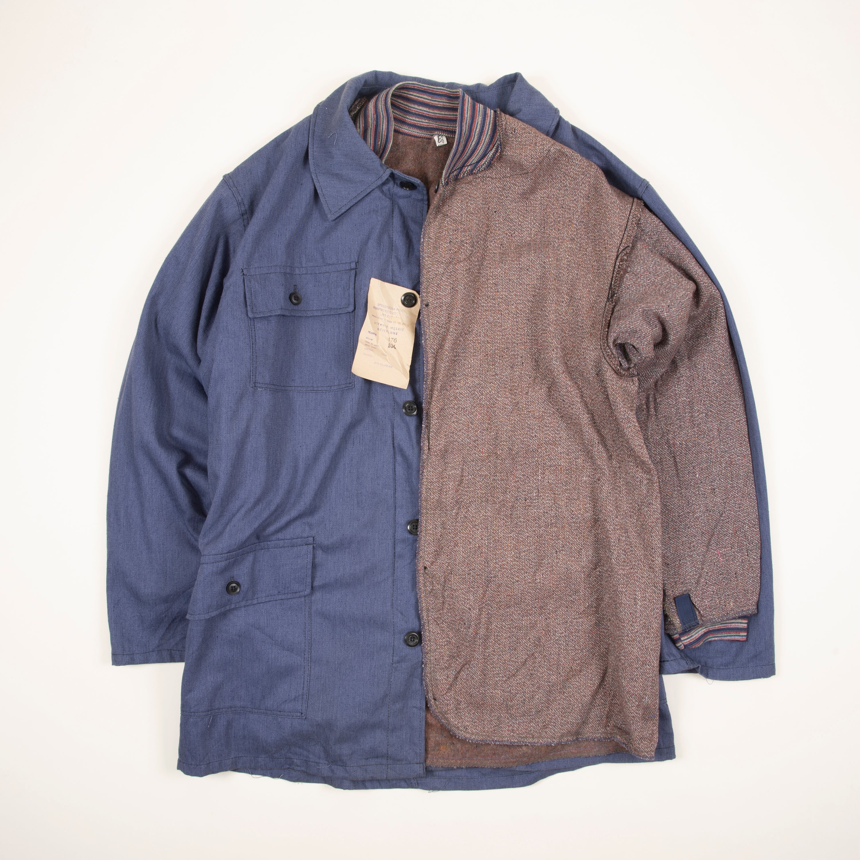 Vintage Insulated European Work Jacket Fully Detachable Liner