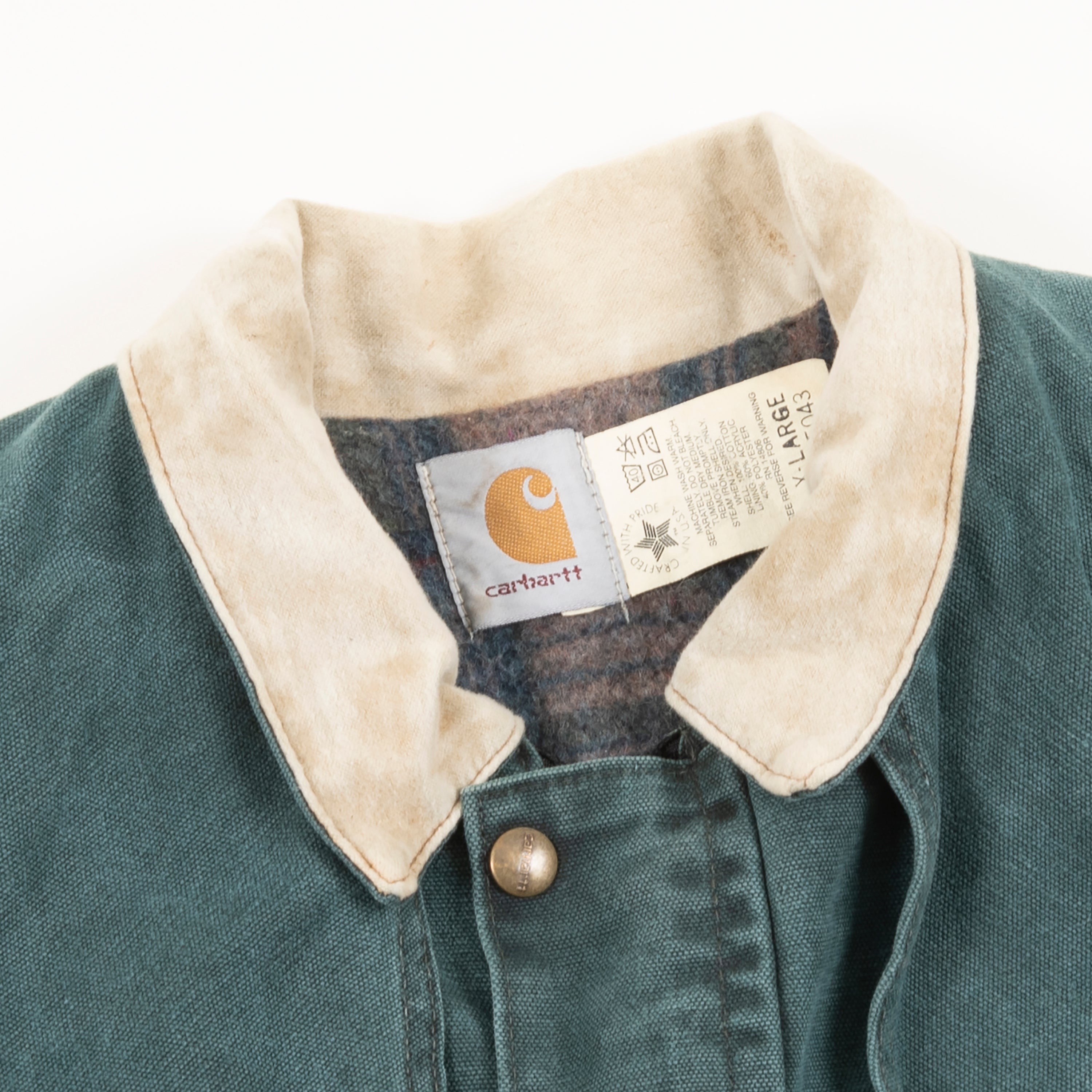 Vintage 90's Carhartt Blanket Lined Western Duster Jacket Made In The USA