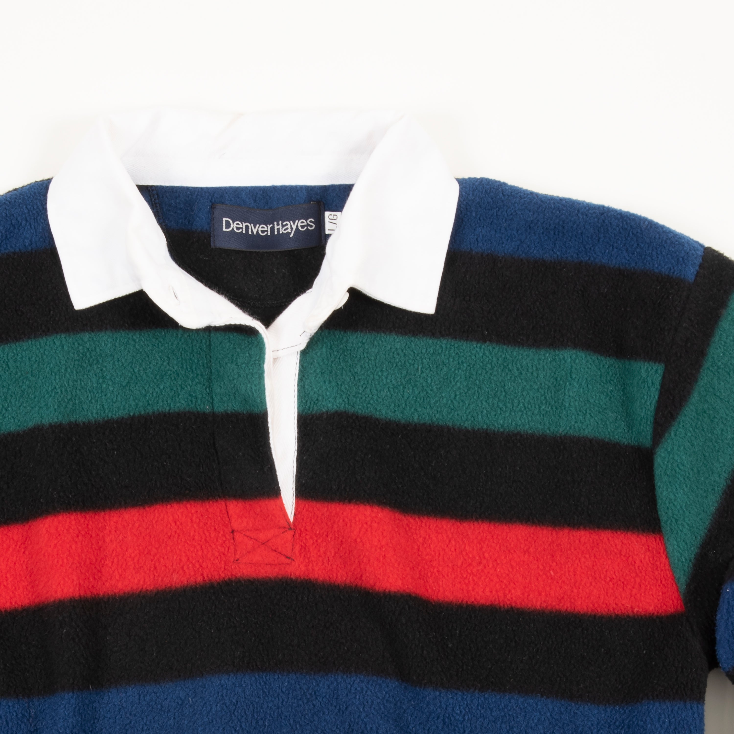 Vintage Denver Hayes Fleece Rugby Polo Shirt