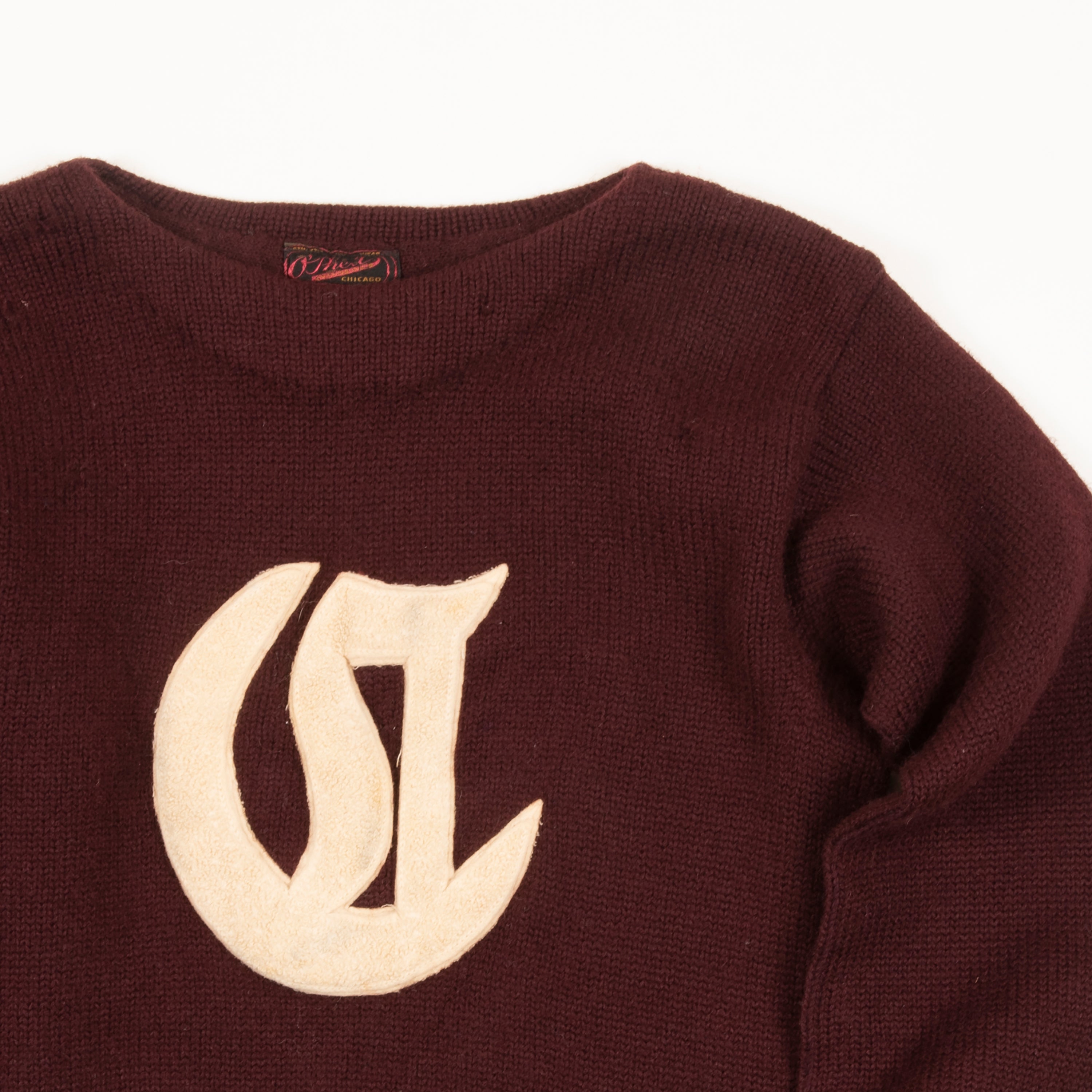 Vintage 1940's O'Sheas Knitting Mills Wool Knit Varsity Sweater