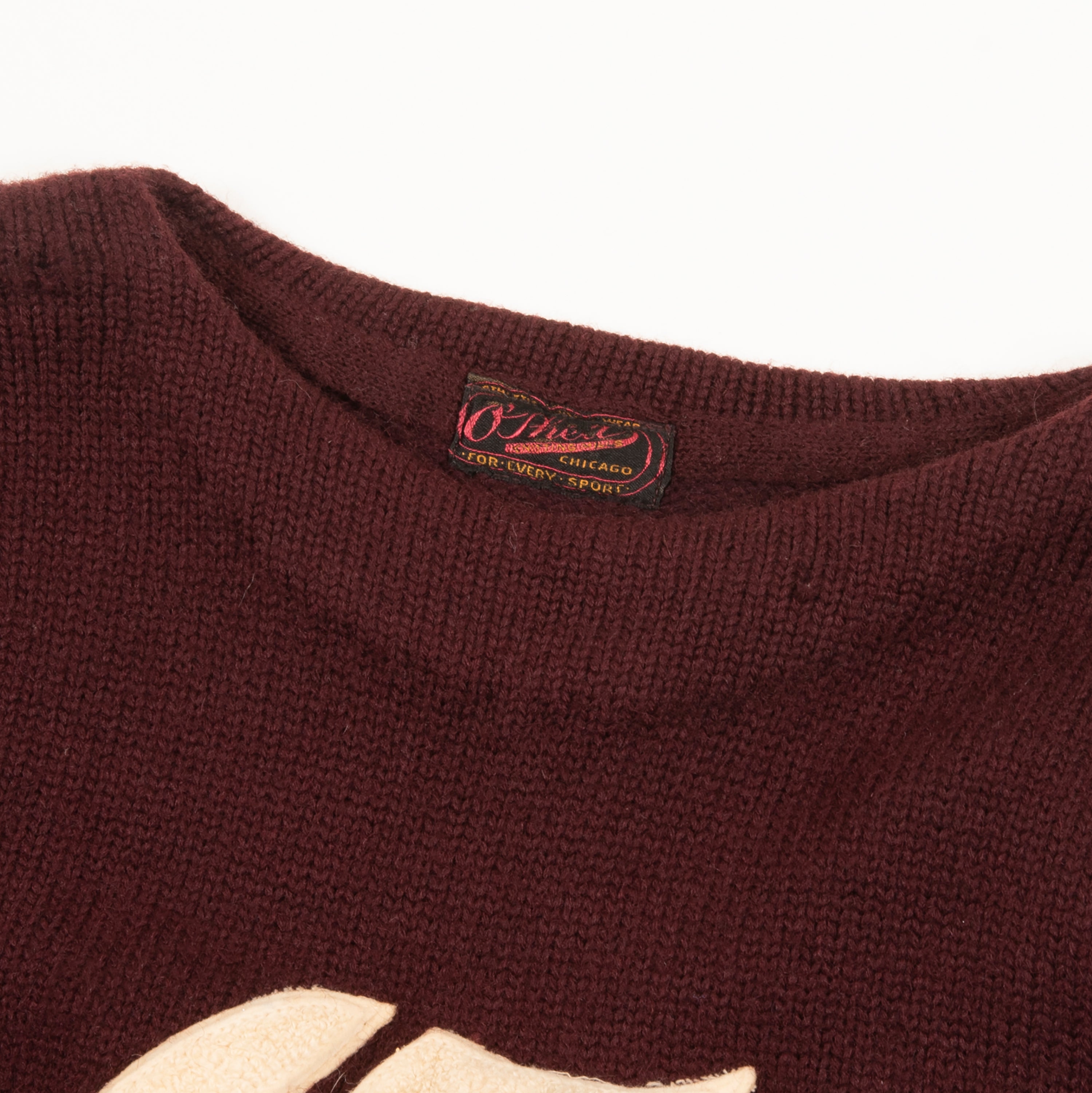 Vintage 1940's O'Sheas Knitting Mills Wool Knit Varsity Sweater